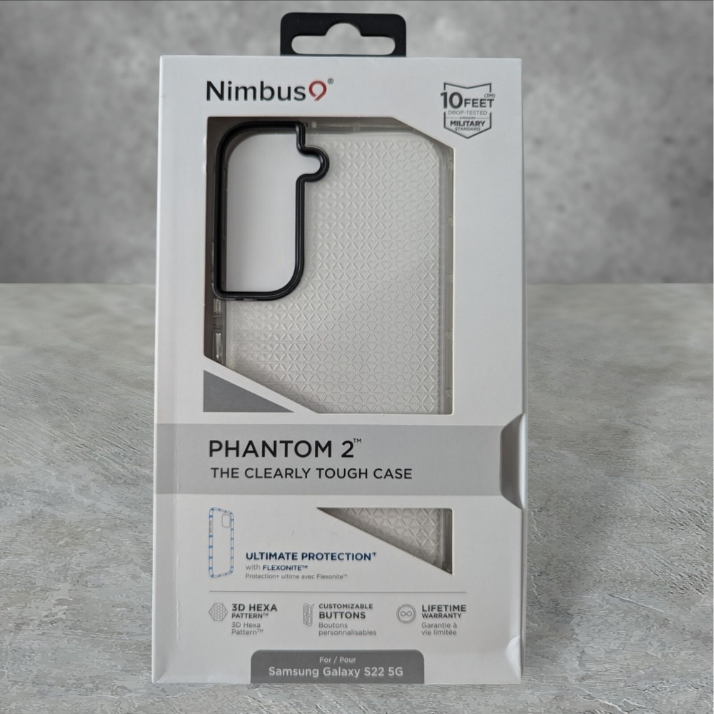 G7. Nimbus9 Phantom 2 Case for Samsung Galaxy S22 5G 3D Hexa Clear See Descript‎